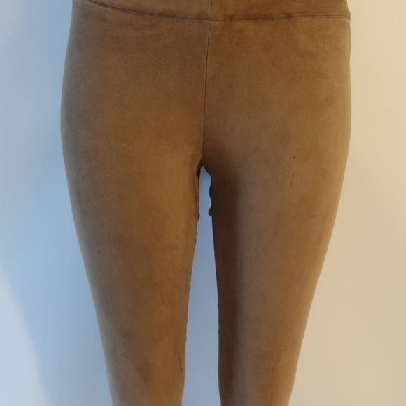 Womens Shari's Place Tan Elastic Waist Pull-On Suede Pants 38 US/S * - Picture 5 of 13